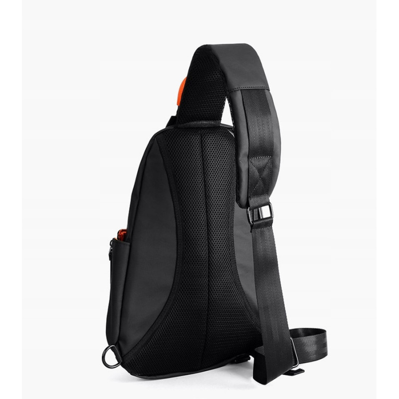 Czarna Saszetka na Ramię z USB Męska Damska (I222)