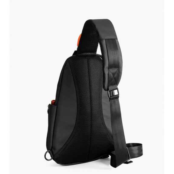 Czarna Saszetka na Ramię z USB Męska Damska (I222)