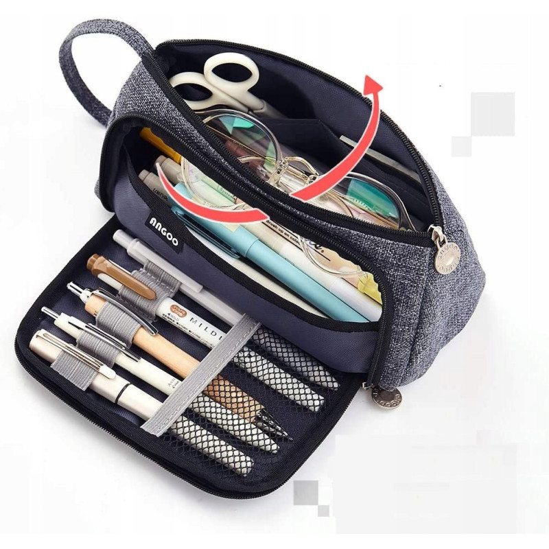 Bardzo Pojemny Szary Piórnik Szkolny