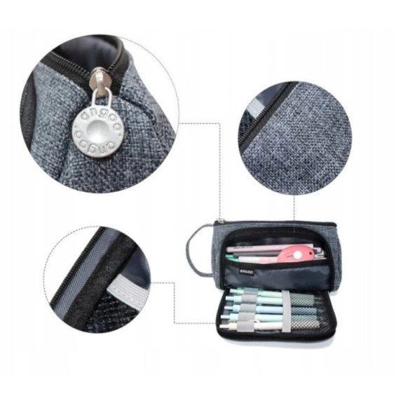 Bardzo Pojemny Szary Piórnik Szkolny