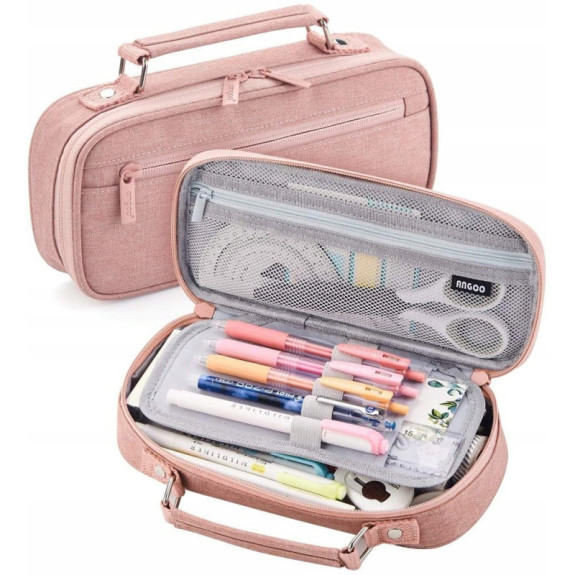 Duży Różowy Organizer Piórnik Szkolny