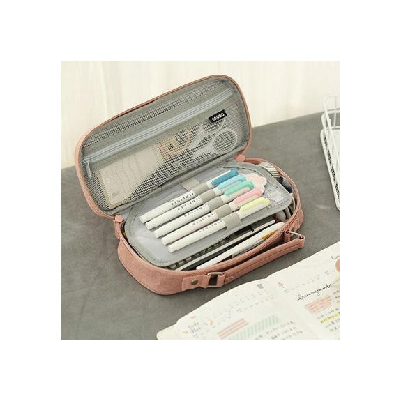 Duży Różowy Organizer Piórnik Szkolny