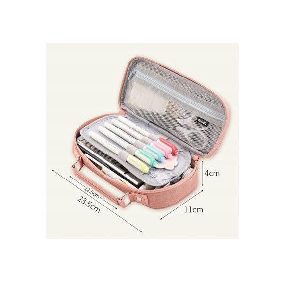 Duży Różowy Organizer Piórnik Szkolny