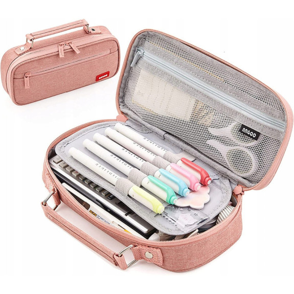 Duży Różowy Organizer Piórnik Szkolny