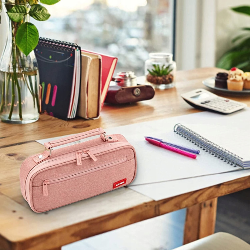 Duży Różowy Organizer Piórnik Szkolny