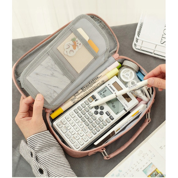 Duży Różowy Organizer Piórnik Szkolny