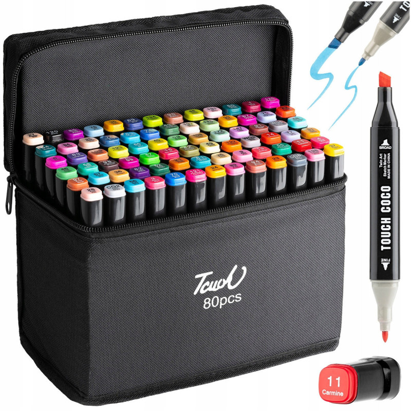 Dwustronne Markery Pisaki Alkoholowe 80 sztuk