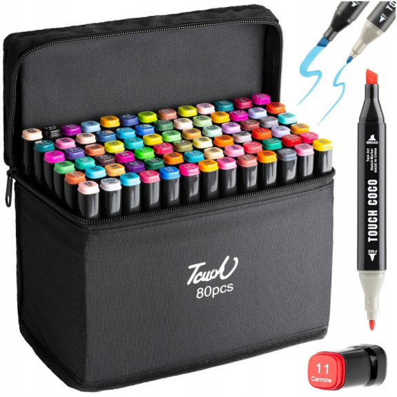 Dwustronne Markery Pisaki Alkoholowe 80 sztuk