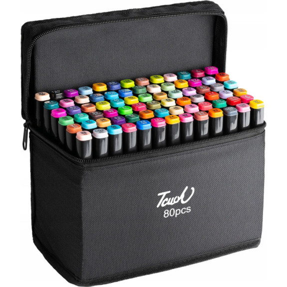 Dwustronne Markery Pisaki Alkoholowe 80 sztuk