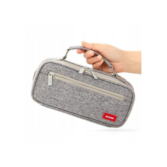 Duży Szary Organizer Piórnik Szkolny