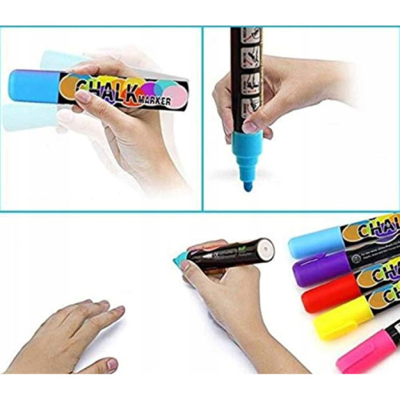 Markery Kredowe Do Tablic Szyb 8szt 6mm (C026) Markery Kredowe Do Tablic Szyb 8szt 6mm (C026)