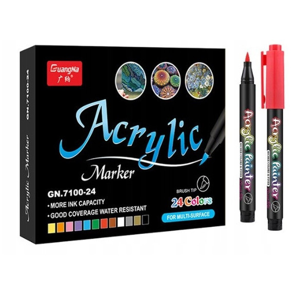 Pisaki Flamastry Mazaki Akrylowe 24 sztuki