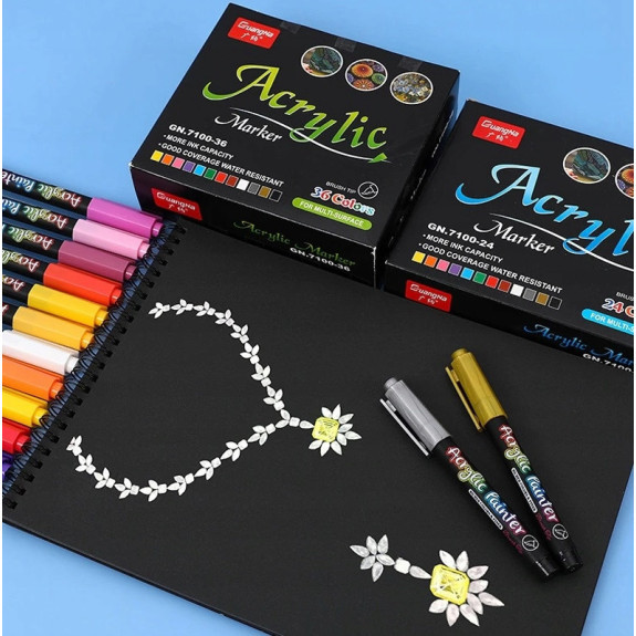 Pisaki Flamastry Mazaki Akrylowe 24 sztuki