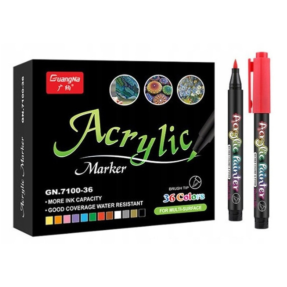 Pisaki Flamastry Mazaki Akrylowe 36 sztuk