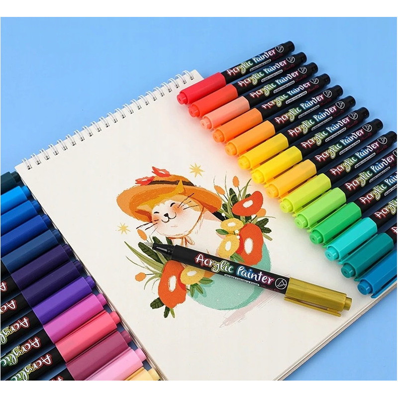 Pisaki Flamastry Mazaki Akrylowe 36 sztuk