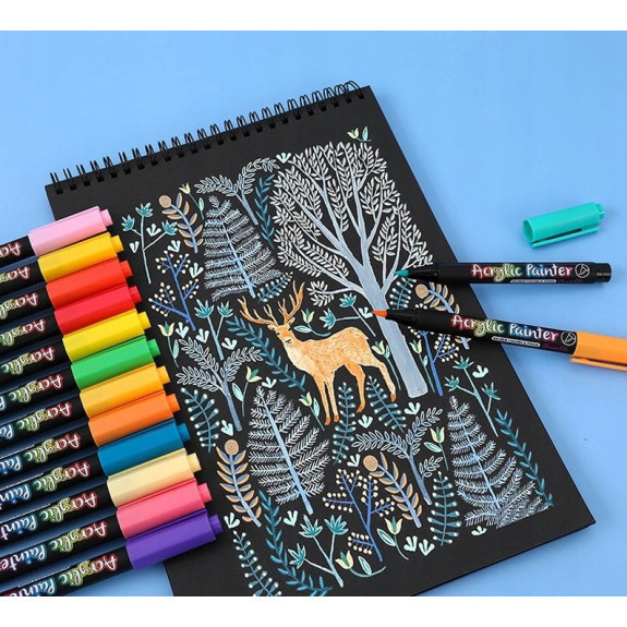 Pisaki Flamastry Mazaki Akrylowe 36 sztuk