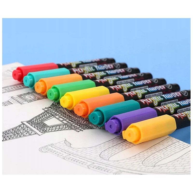 Pisaki Flamastry Mazaki Akrylowe 36 sztuk