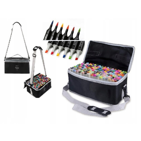 Dwustronne Markery Pisaki Alkoholowe 168 sztuk