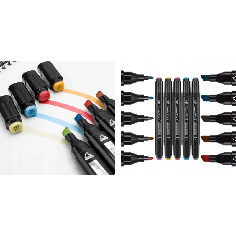 Dwustronne Markery Pisaki Alkoholowe 168 sztuk