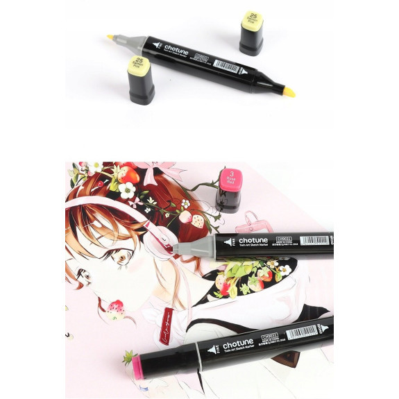 Dwustronne Markery Pisaki Alkoholowe 168 sztuk