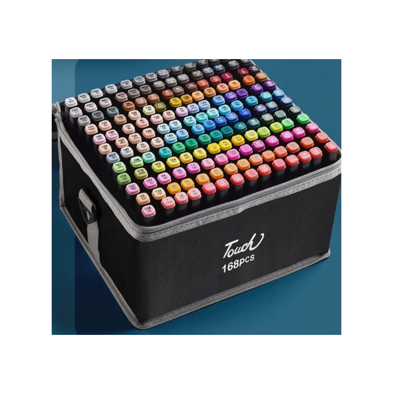 Dwustronne Markery Pisaki Alkoholowe 168 sztuk