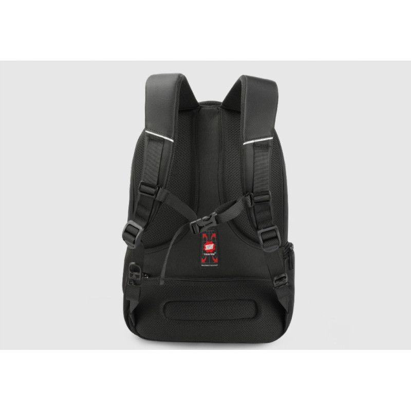 Plecak na Laptopa 15.6 Cali z Portem USB Czarny z Niebieskim (I026)