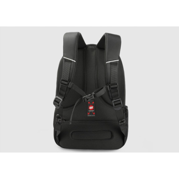 Plecak na Laptopa 15.6 Cali z Portem USB Czarny z Niebieskim (I026)