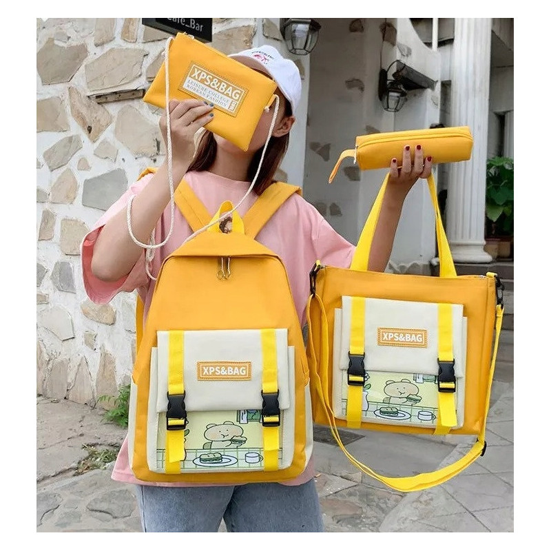 呕贸艂ty Plecak Szkolny Zestaw 4w1 - Plecakownia.pl馃帓