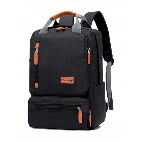 Lekki Plecak na Laptopa 15.6 Cali Vintage Czarny (I188)