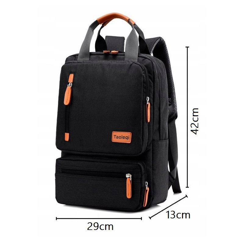 Lekki Plecak na Laptopa 15.6 Cali Vintage Czarny (I188)