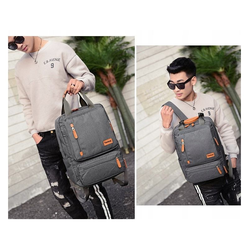 Lekki Plecak na Laptopa 15.6 Cali Vintage Szary (I188)