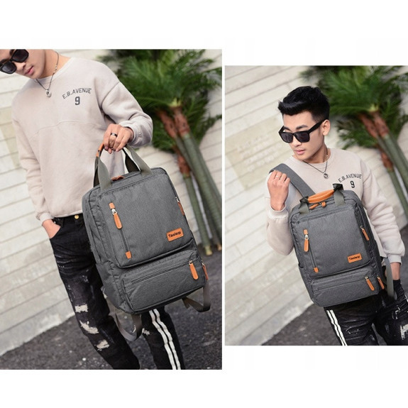 Lekki Plecak na Laptopa 15.6 Cali Vintage Szary (I188)