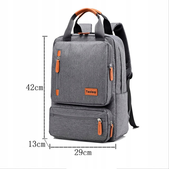 Lekki Plecak na Laptopa 15.6 Cali Vintage Szary (I188)