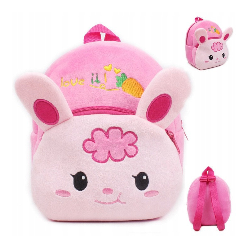 Pluszowy Plecak dla Przedszkolaka - Różowy Królik