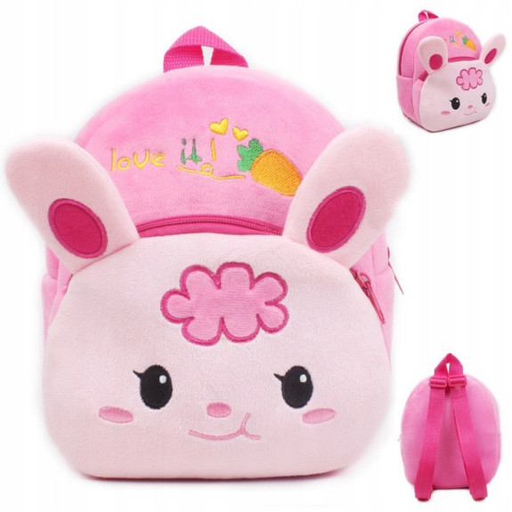 Pluszowy Plecak dla Przedszkolaka - Różowy Królik