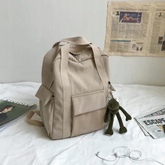 Beżowy Plecak Szkolny Młodzieżowy Miejski 🎒👌 2