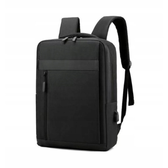 Nowoczesny Lekki Plecak na Laptopa 15.6 Cali USB Czarny (I193)