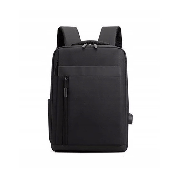 Nowoczesny Lekki Plecak na Laptopa 15.6 Cali USB Czarny (I193)