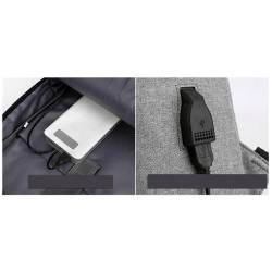 Nowoczesny Lekki Plecak na Laptopa 15.6 Cali USB Czarny (I193)