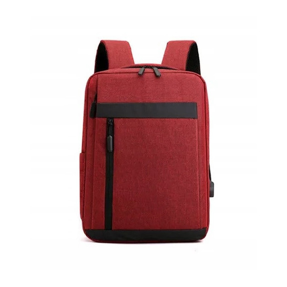 Nowoczesny Lekki Plecak na Laptopa 15.6 Cali USB Czerwony (I193)