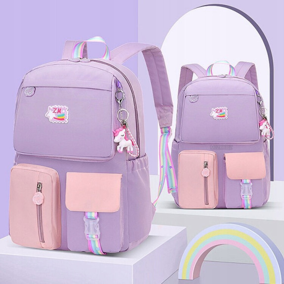 Fioletowy Plecak Szkolny dla Dziewczynki - Odkryj Magię Kolorów✨