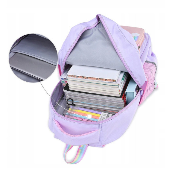 Fioletowy Plecak Szkolny dla Dziewczynki - Odkryj Magię Kolorów✨