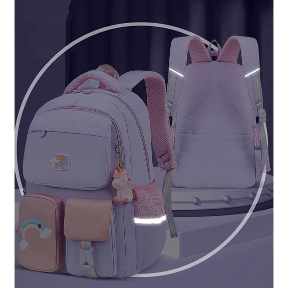 Fioletowy Plecak Szkolny dla Dziewczynki - Odkryj Magię Kolorów✨