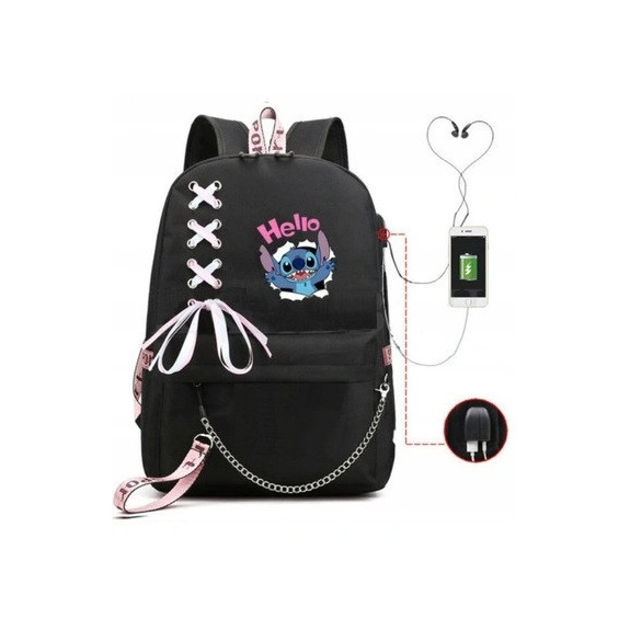 Plecak Szkolny Tornister Stitch USB Jack D055