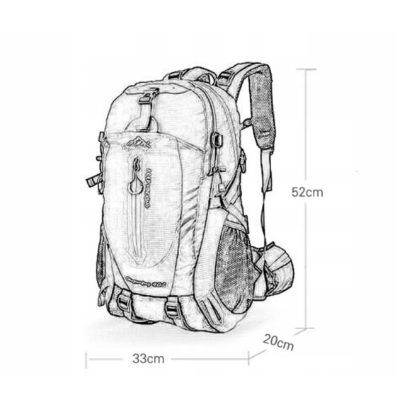 Niebieski Sportowy Plecak Turystyczny 40L Damski Męski