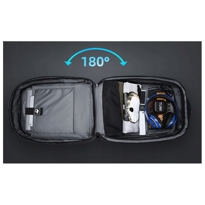 Plecak Antykradzieżowy na Laptop 15.6 Cali USB TSA (I179)