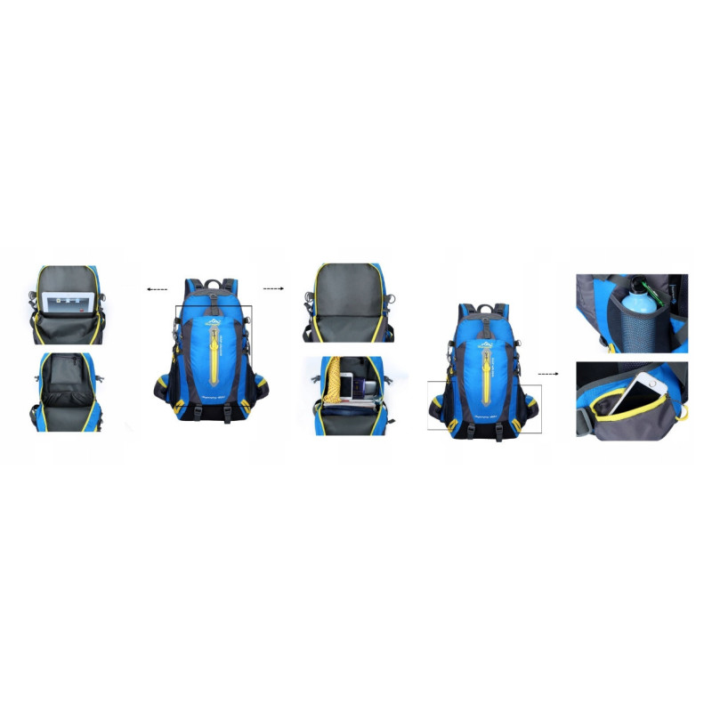 Czarny Sportowy Plecak Turystyczny 40L Damski Męski