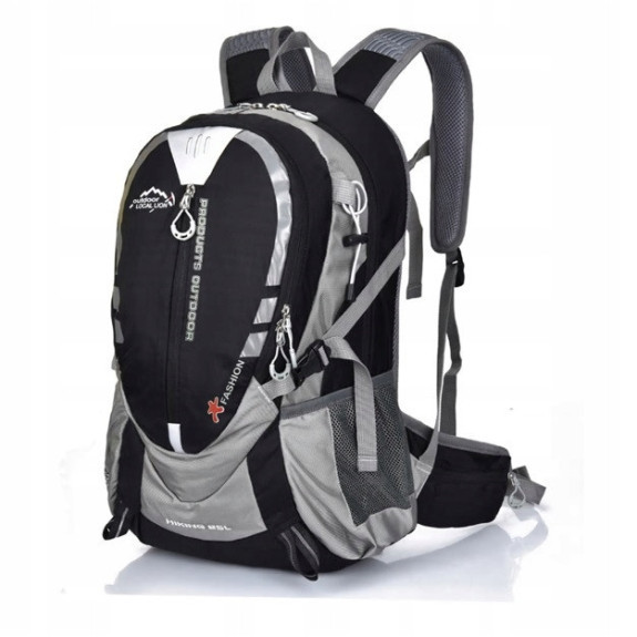 Szary Sportowy Plecak Turystyczny Wodoodporny 25L