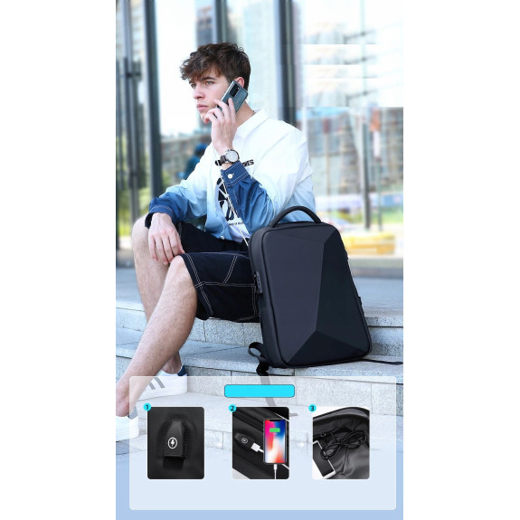 Plecak Antykradzieżowy na Laptop 15.6 Cali USB TSA (I179)