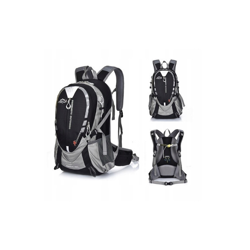 Szary Sportowy Plecak Turystyczny Wodoodporny 25L